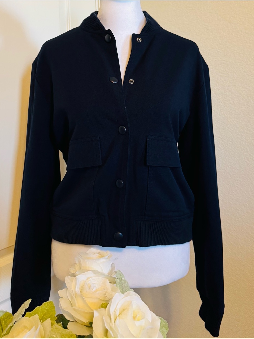 Classic Black Jason Wu Women's Bomber Jacket Size: S